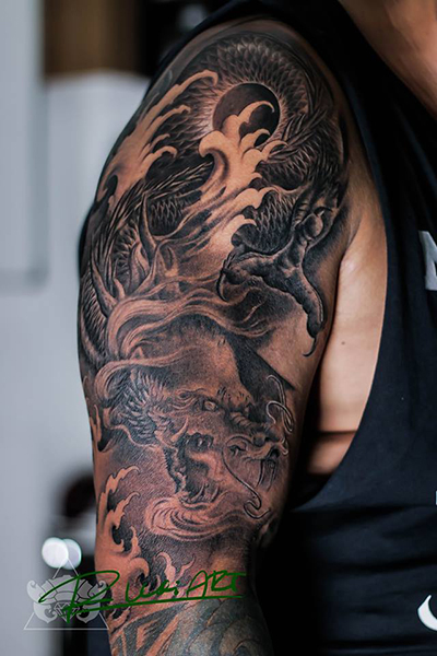 Tattoo Ninja Irezumi Japan Sketch Samurai Tattoo arm abziehtattoo png   PNGEgg